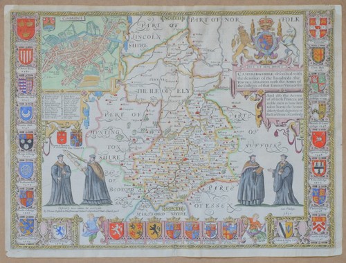 Cambridgeshire mappa antica - mappa,